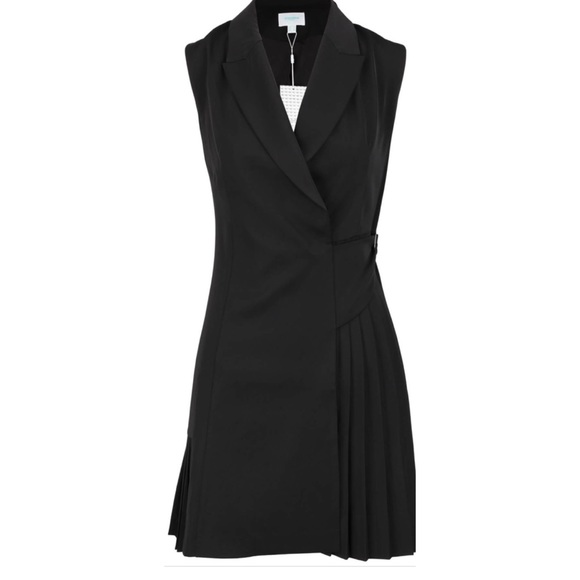 NWT-Jovonna London Roberta Navy sleeveless with pleated detail dress - Picture 2 of 6